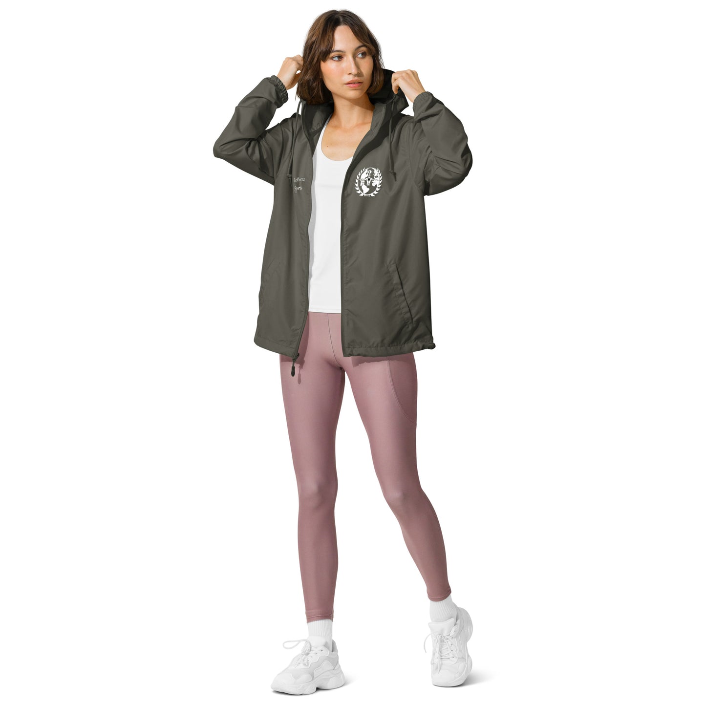 Women's lightweight zip up windbreaker